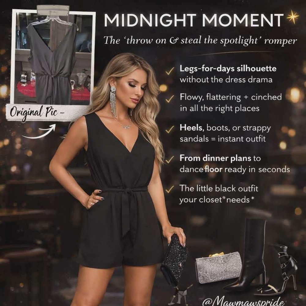 ELEGANT AS U Wish Black Sleeveless V-Neck Tie Waist Jumpsuit - Women's XL 137